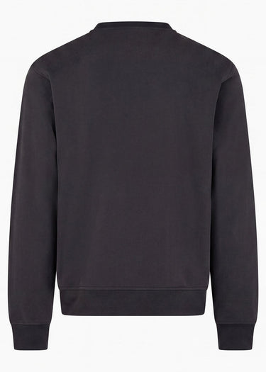 Aquascutum Pullover Check shoulder crewneck fleece - black