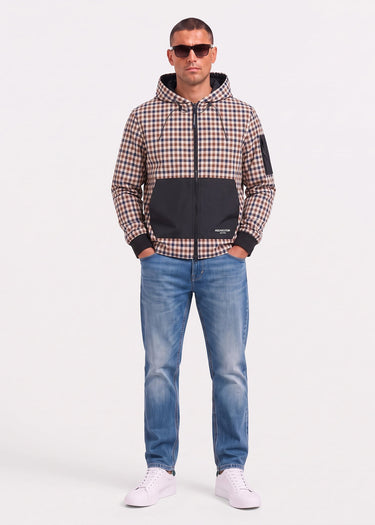 Aquascutum Sweatjacken Check full zip stretch fleece - black
