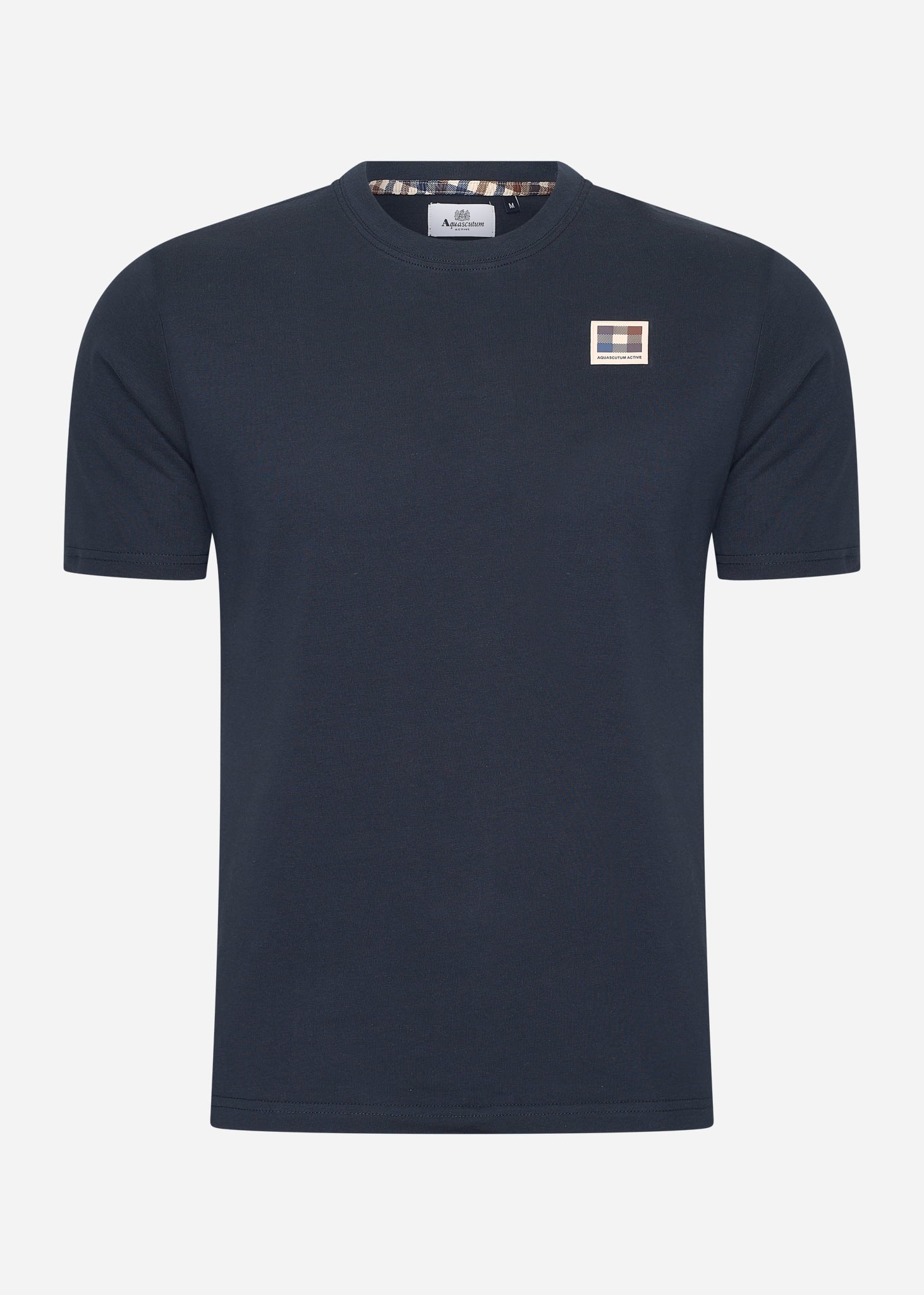 Aquascutum T-shirts Active club check patch t-shirt - navy