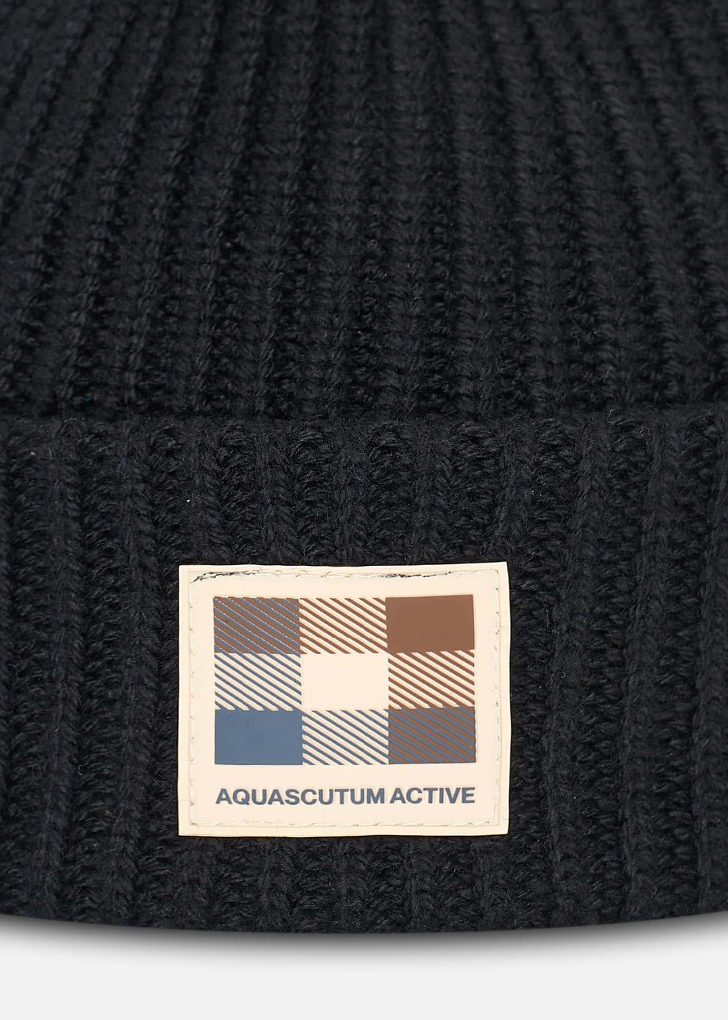 Aquascutum Mutsen Active roll beanie - black