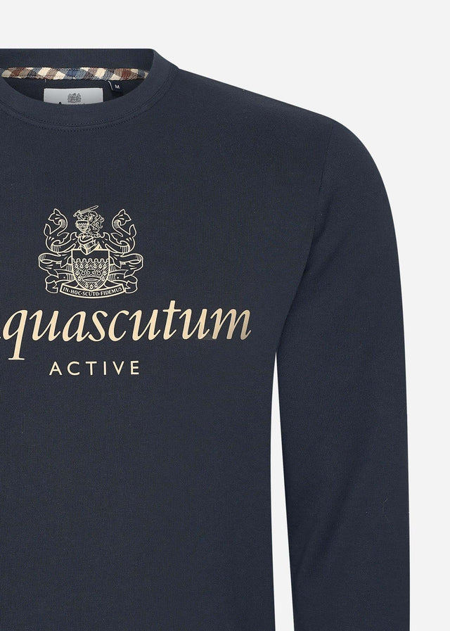Aquascutum Pullover Active big logo sweatshirt - navy