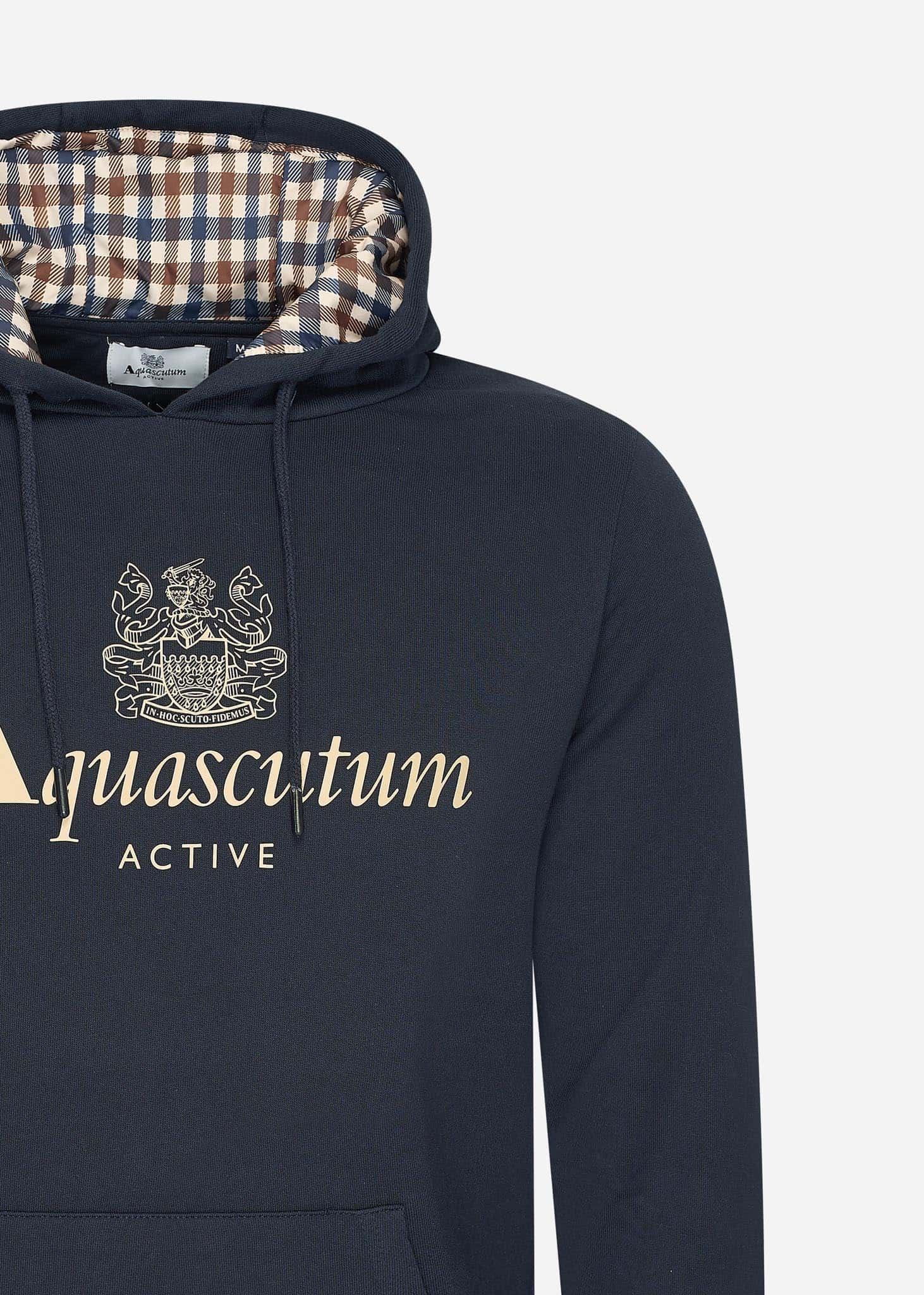 Aquascutum Hoodies Active big logo hoodie - navy