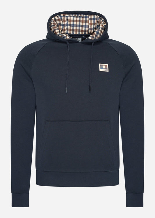 Aquascutum Hoodies Active patch raglan hoodie - navy