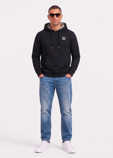 Aquascutum Hoodies Badge hoodie fleece - black