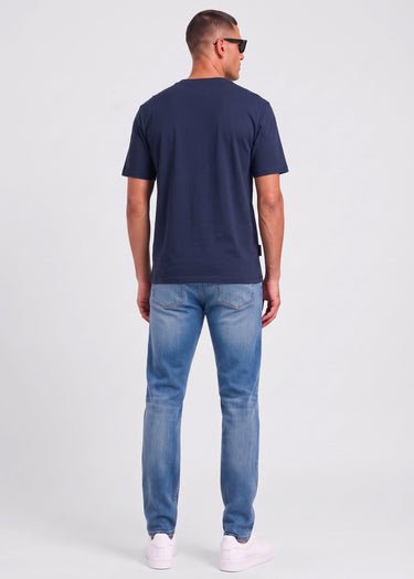 Aquascutum T-Shirts Check shoulder t-shirt - navy