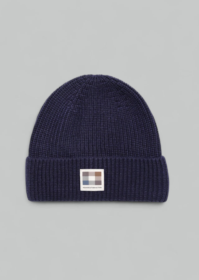 Aquascutum Mützen Active beanie patch - navy