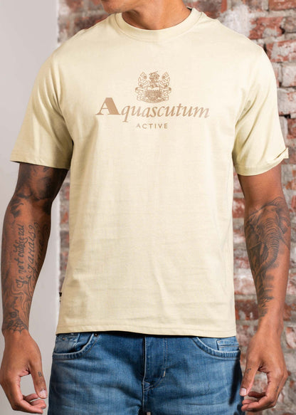 Aquascutum T-shirts Big logo t-shirt - beige