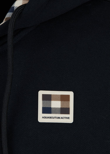Aquascutum Hoodies Badge hoodie fleece - black