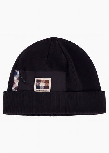 Aquascutum Mützen Nylon pocket beanie - black
