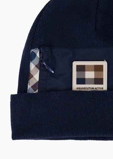 Aquascutum Mützen Nylon pocket beanie - navy