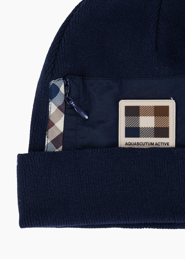 Aquascutum Mützen Nylon pocket beanie - navy