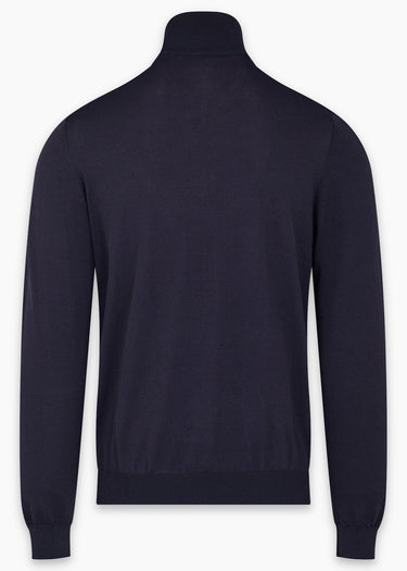 Aquascutum Pullover Quarter zip tech sweater - navy