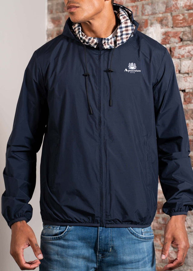 Aquascutum Jacken Hooded reversible sailor jacket - navy