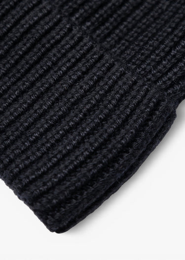 Aquascutum Mützen Rubber patch beanie - black