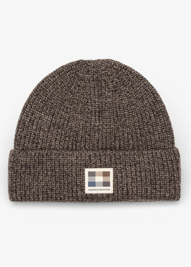 Aquascutum Mützen Rubber patch beanie - chocolate