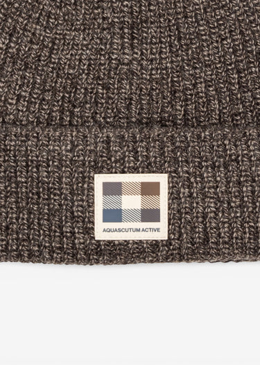 Aquascutum Mützen Rubber patch beanie - chocolate
