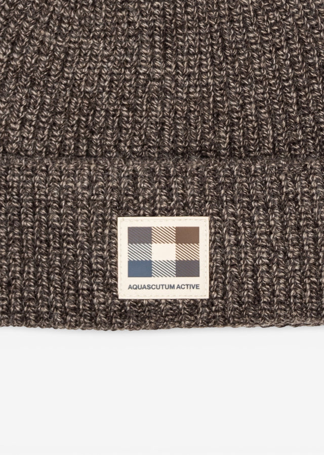 Aquascutum Mützen Rubber patch beanie - chocolate