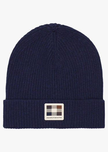 Aquascutum Mützen Rubber patch beanie - navy