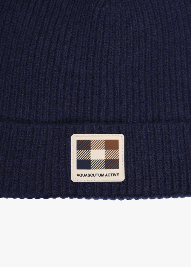 Aquascutum Mützen Rubber patch beanie - navy