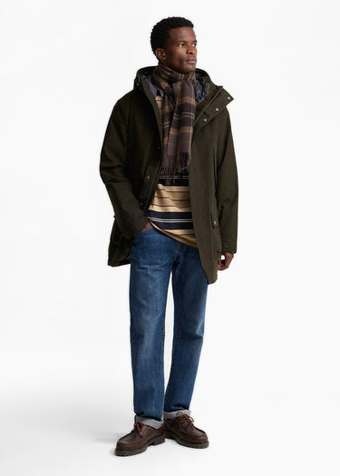 Barbour Sjaals Barbour mineral tartan wool cashmere scarf - dried bracken
