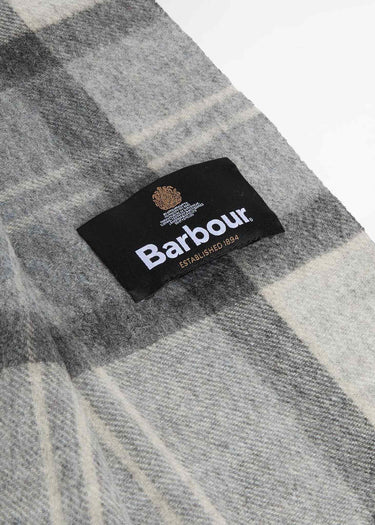 Barbour Sjaals Barbour mineral tartan wool cashmere scarf - ice granite