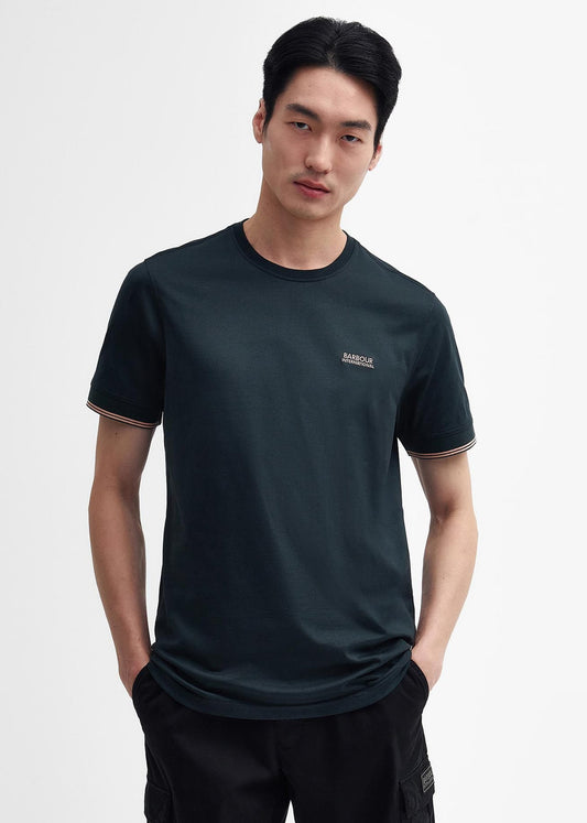 Barbour International T-shirts  Philip tipped cuff tee - forest river 