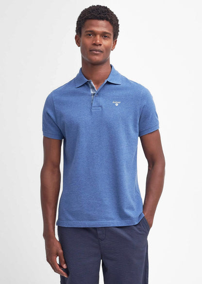 Barbour Polo's  Tartan pique polo - chambray marl 