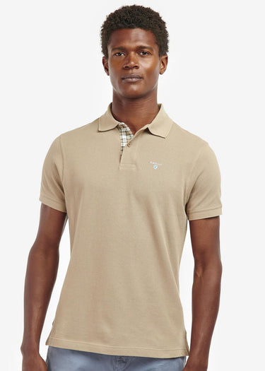 Barbour Polo's  Tartan pique polo - washed stone 