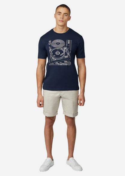 Ben Sherman T-shirts  Linear record player - dark navy 