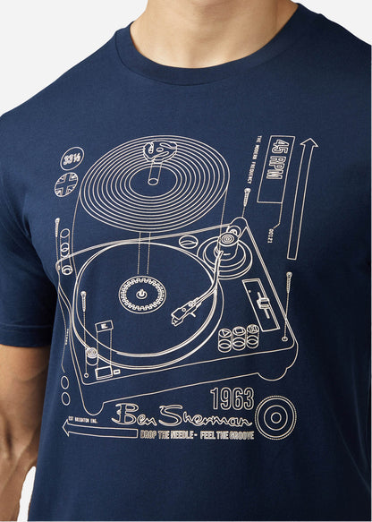 Ben Sherman T-shirts  Linear record player - dark navy 