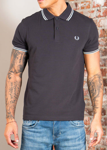 Fred Perry Polo's Twin tipped fred perry shirt - anchor grey ecru ball boy blue
