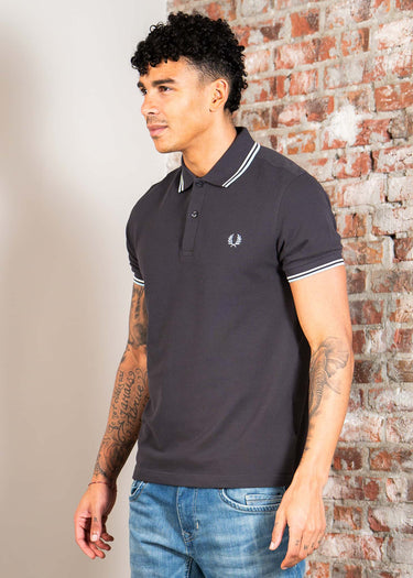 Fred Perry Polo's Twin tipped fred perry shirt - anchor grey ecru ball boy blue