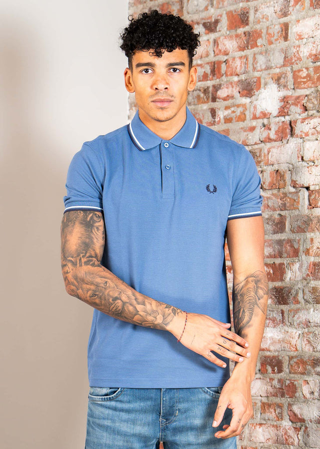 Fred Perry Poloshirts Twin tipped fred perry shirt - ace blue snow white tennis blue