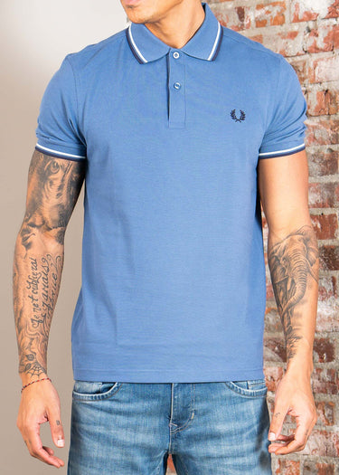 Fred Perry Polo's Twin tipped fred perry shirt - ace blue snow white tennis blue
