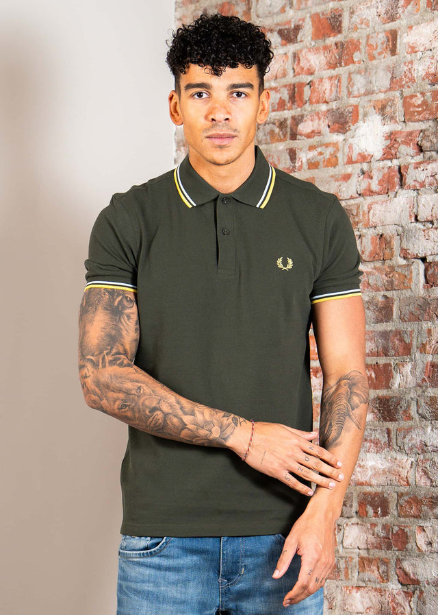 Fred Perry Poloshirts Twin tipped fred perry shirt - hunting green light ice lenom barley