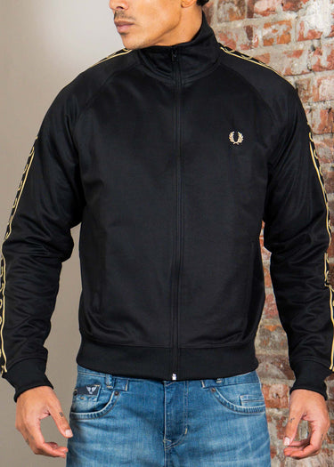 Fred Perry Vesten Contrast tape track jacket - black champagne