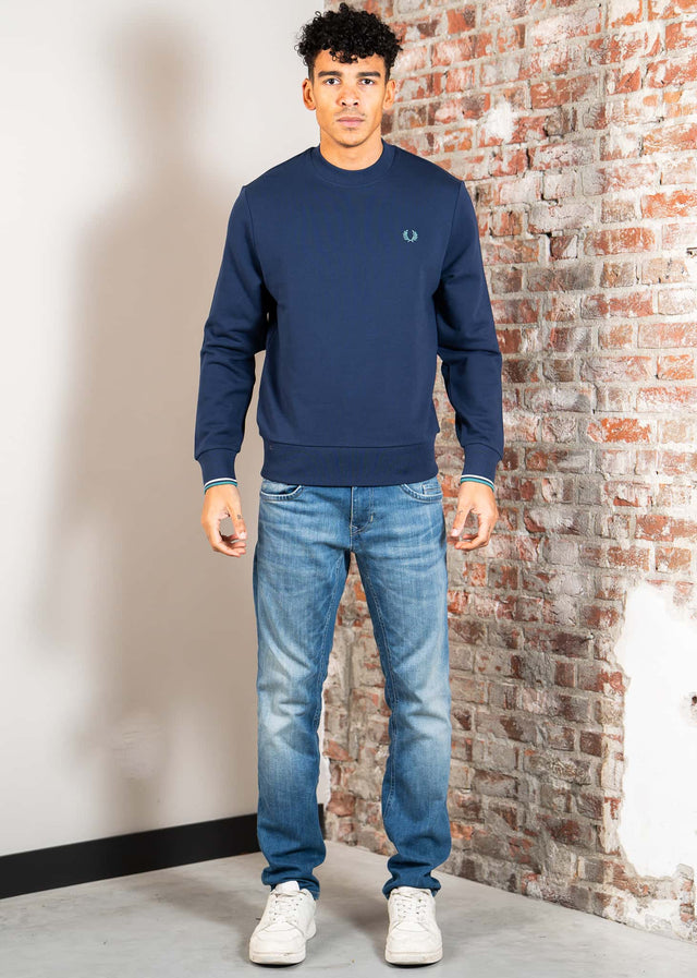 Fred Perry Pullover Crew neck sweatshirt - tennis blue snow white deep mint