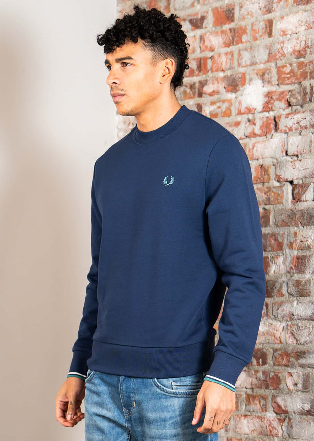 Fred Perry Pullover Crew neck sweatshirt - tennis blue snow white deep mint