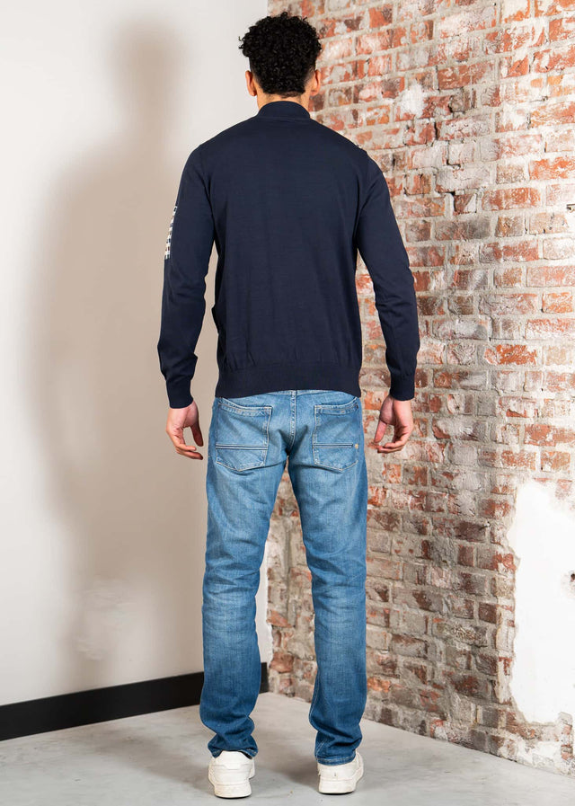 Aquascutum Pullover Lamina pocket mockneck - navy