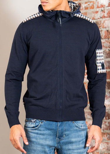 Aquascutum Hoodies Lamina pocket fz hoodie - navy