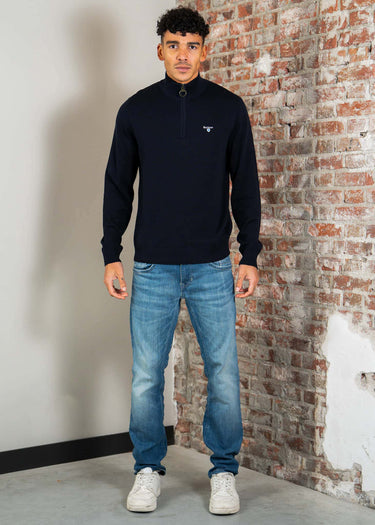 Barbour Truien Barbour lingwood compact cotton half zip sweater - navy