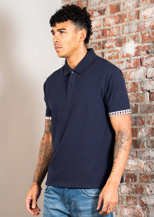 Aquascutum Poloshirts Cc stretch piqué sleeve polo - navy