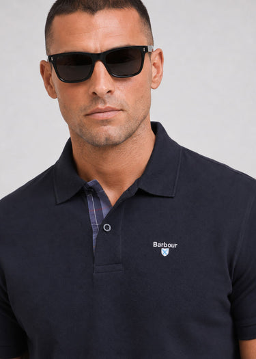 Barbour Polo's Barbour tartan pique tailored polo shirt - black modern