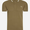Fred Perry Polo's  Twin tipped Fred Perry shirt - shaded stone snow white ecru 