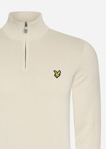 Lyle & Scott Truien Bundle cotton merino quarter zip jumper - jet black - cove - dark navy