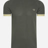 Fred Perry T-shirts  Striped cuff t-shirt - field green 