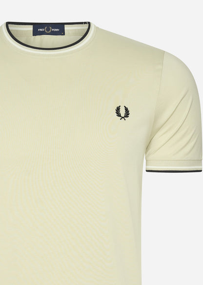 Fred Perry T-shirts  Twin tipped t-shirt - oatmeal ecru black 