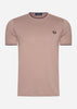 Fred Perry T-shirts  Twin tipped t-shirt - dark pink dustro black 