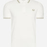 Fred Perry Polo's  Twin tipped Fred Perry shirt - snow white oatmeal white stone 