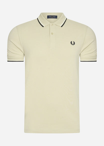 Fred Perry Polo's  Twin tipped fred perry shirt - oatmeal ecru blk 